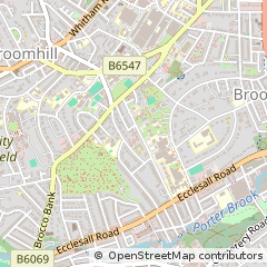 Map of Sheffield, South Yorkshire