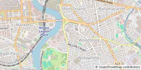 Map of Ravenhill Road, Belfast