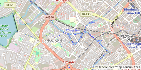 Map of Birmingham, West Midlands