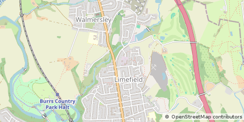 Map of Bury, Lancashire