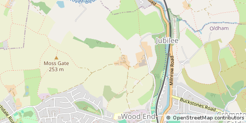 Map of Oldham, Lancashire
