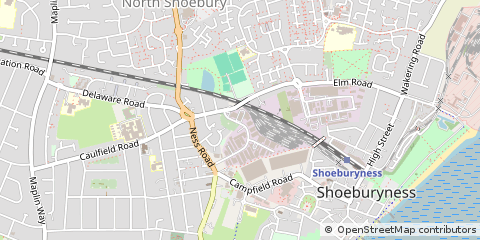 Map of Shoeburyness, Essex
