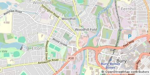 Map of Bury, Greater Manchester