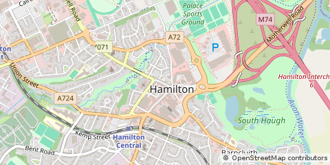 Map of Hamilton, Lanarkshire