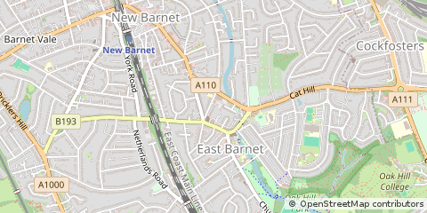 Map of Barnet, Hertfordshire