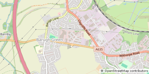Map of Barnsley, South Yorkshire