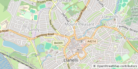 Map of Llanelli, Carms