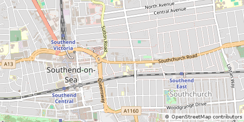 Map of Southend-on-SEA, Essex