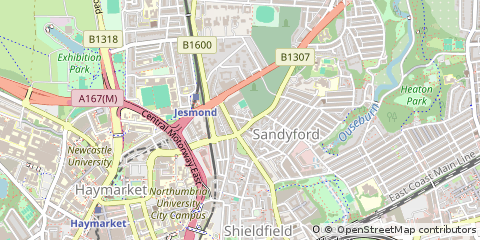 Map of Newcastle Upon Tyne
