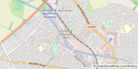 Map of Stratford Upon Avon, Warwickshire