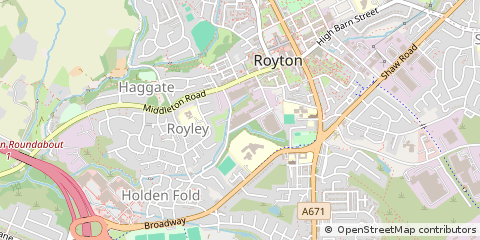Map of Royton, Oldham, Lancashire,