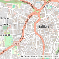 Map of Halifax, West Yorkshire