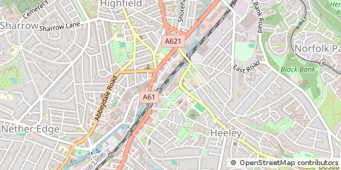 Map of Sheffield, South Yorkshire
