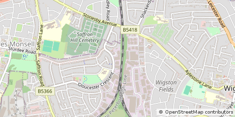 Map of Wigston, Leicestershire