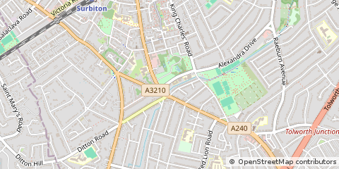 Map of Surbiton, Surrey