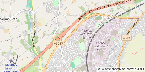Map of Redruth, Cornwall