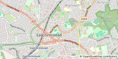 Map of East Grinstead, West Sussex