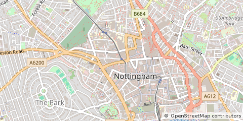 Map of Nottingham, Nottinghamshire