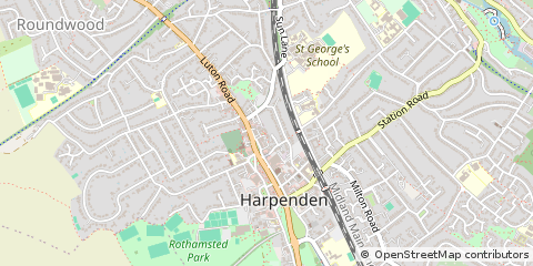 Map of Harpenden, Hertfordshire