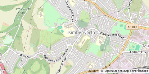 Map of Rotherham, South Yorkshire