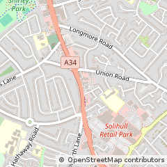 Map of Solihull, West Midlands