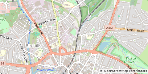 Map of Walsall, West Midlands