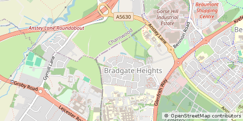 Map of Leicester, Leicestershire