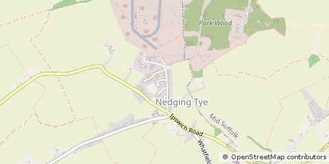 Map of Nedging With Naughton, Ipswich Suffolk