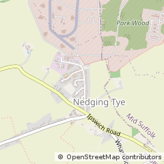 Map of Nedging With Naughton, Ipswich Suffolk