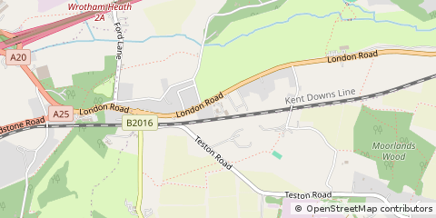 Map of West Malling, Kent