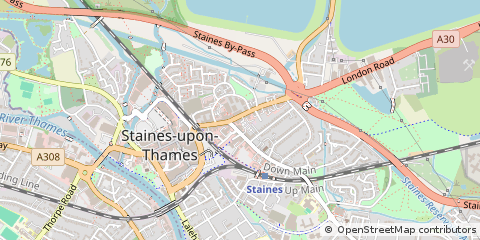 Map of Staines-Upon-Thames, Surrey