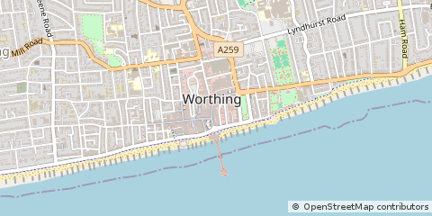 Map of Worthing, West Sussex