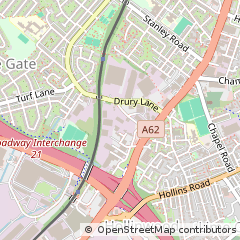Map of Oldham, Lancashire