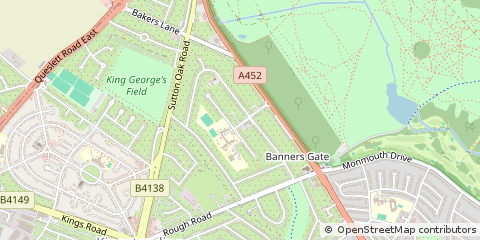 Map of Sutton Coldfield, West Midlands