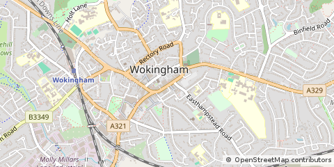 Map of Wokingham, Berkshire