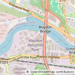 Map of Blaydon, Tyne and Wear