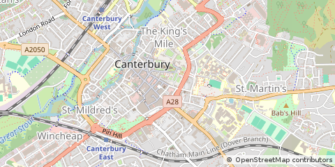 Map of Canterbury, Kent