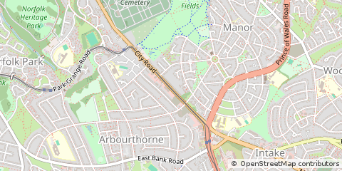 Map of Sheffield,