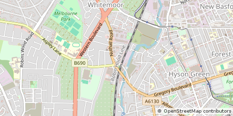Map of Nottingham, Nottinghamshire