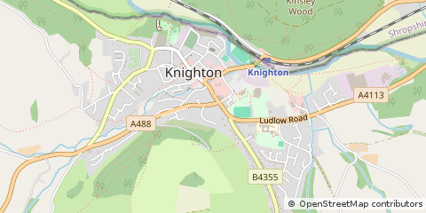 Map of Knighton, Powys