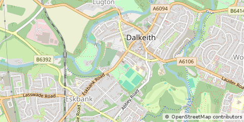 Map of Dalkeith, Midlothian