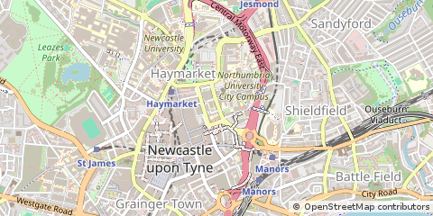 Map of Newcastle Upon Tyne, Tyne & Wear