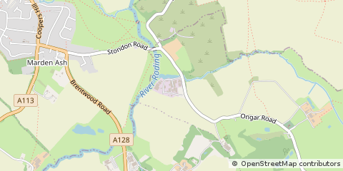 Map of Ongar, Essex