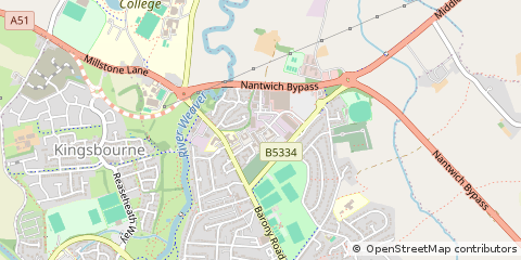 Map of Nantwich, Cheshire