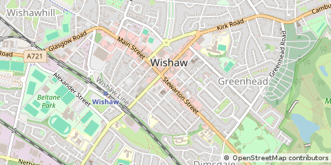 Map of Wishaw, North Lanarkshire