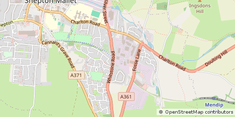 Map of Shepton Mallet, Somerset