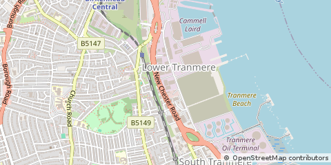 Map of Birkenhead, Merseyside
