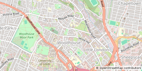 Map of Leeds, West Yorkshire