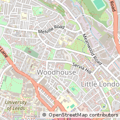 Map of Leeds, West Yorkshire