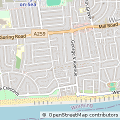 Map of Worthing, West Sussex